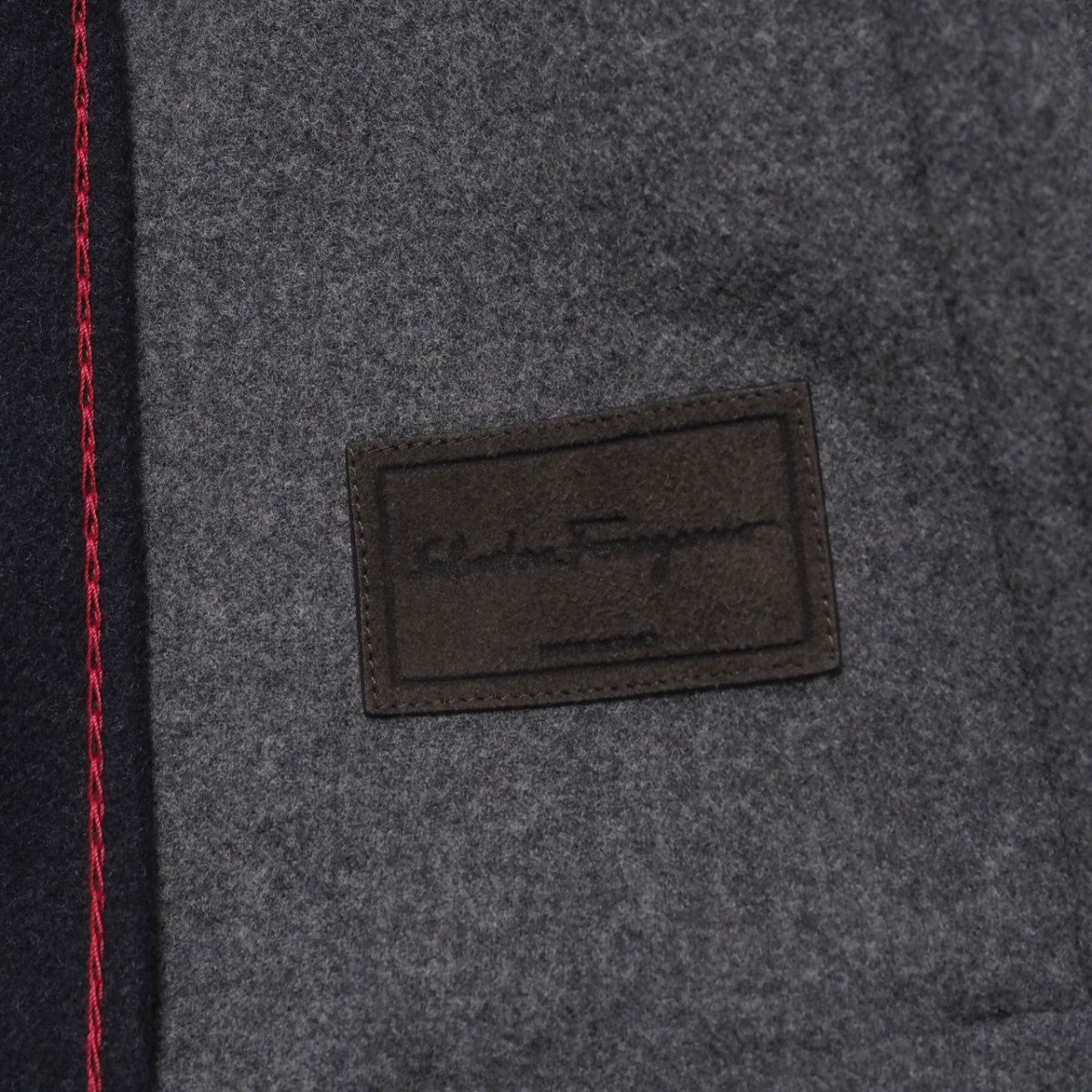 Salvatore Ferragamo Jacket 100% Wool Navy Fur