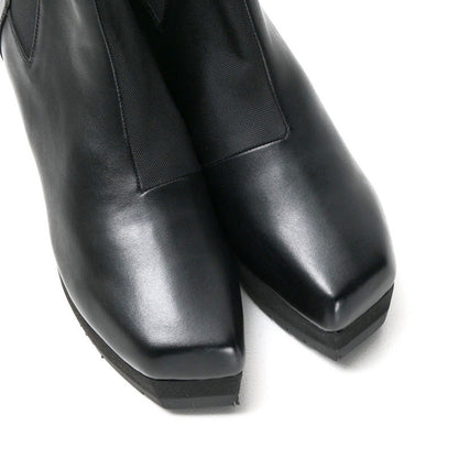 Issey Miyake Boots Leather X Synthetic Fiber Black Women 25