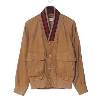 Gucci Jacket 567428 Goat Camel Brown Sherry Line Mens 44