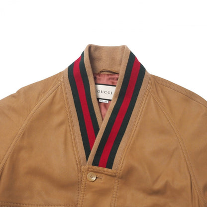 Gucci Jacket 567428 Goat Camel Brown Sherry Line Mens 44