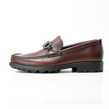 Salvatore Ferragamo Loafers Leather Brown Gatwick Mens 7 1/2