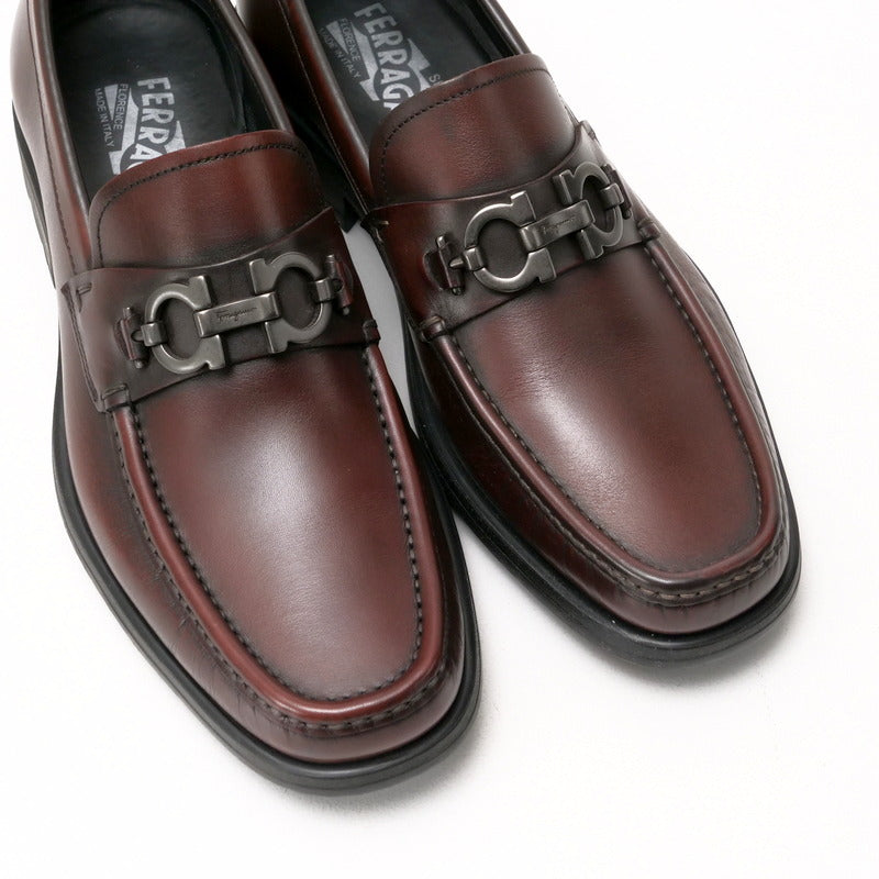 Salvatore Ferragamo Loafers Leather Brown Gatwick Mens 7 1/2