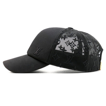 Louis Vuitton Cap M77115 Cotton Polyester Black Cap Baseball Monogram Mesh Mens -