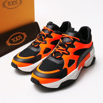 Todfs Sneakers Xxm57B0Bl40Lco0Xrh Leather Orange / Black Modello Active Sportivo 57B Mens 7 1/2