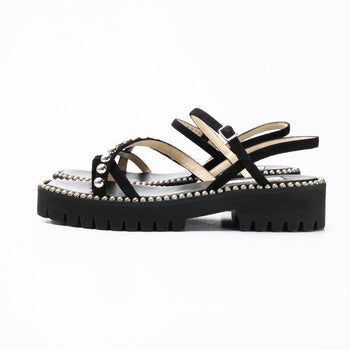 Jimmy Choo Sandals Leather Black Desi Flat 38