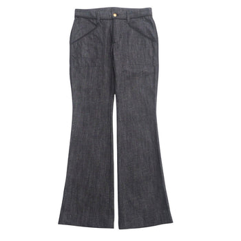 Louis Vuitton Denim Pants Cotton Denim Black Type Women 36