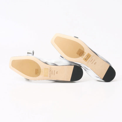 Jimmy Choo Pumps J000167388365 Leather Silver Adalee Ballet Flat 36 1/2