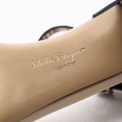 Salvatore Ferragamo Sandals 2428 Patent Leather Black Women 5D