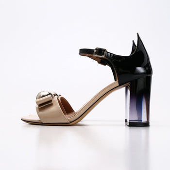 Salvatore Ferragamo Sandals 2428 Patent Leather Black Women 5D