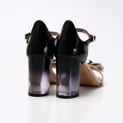 Salvatore Ferragamo Sandals 2428 Patent Leather Black Women 5D