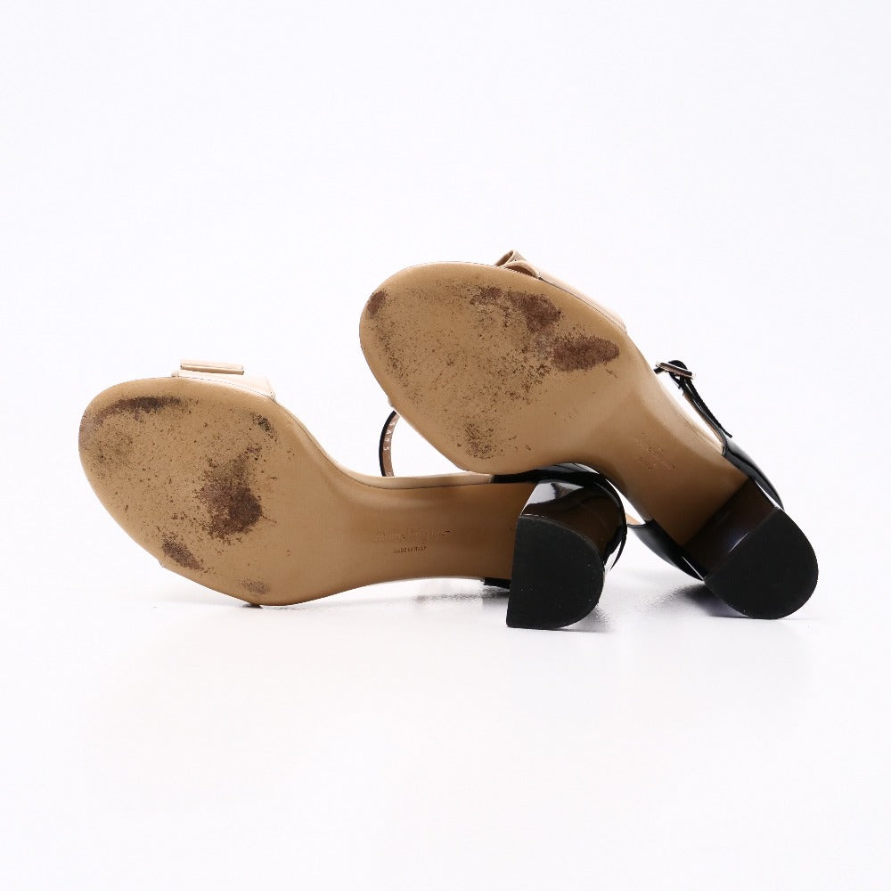 Salvatore Ferragamo Sandals 2428 Patent Leather Black Women 5D