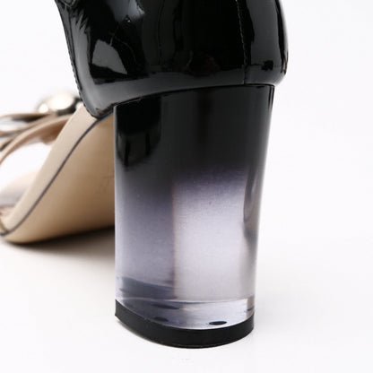 Salvatore Ferragamo Sandals 2428 Patent Leather Black Women 5D