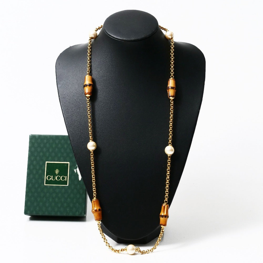 Gucci Necklace Bamboo Gold/Brown/White