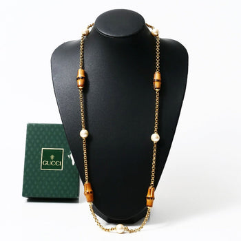 Gucci Necklace Bamboo Gold/Brown/White