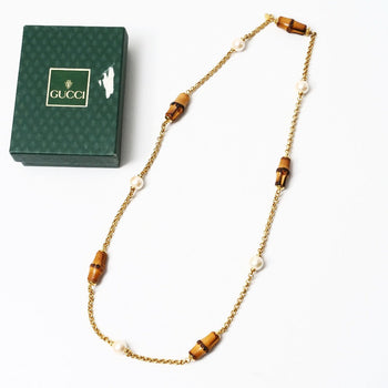 Gucci Necklace Bamboo Gold/Brown/White