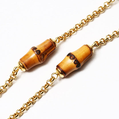 Gucci Necklace Bamboo Gold/Brown/White