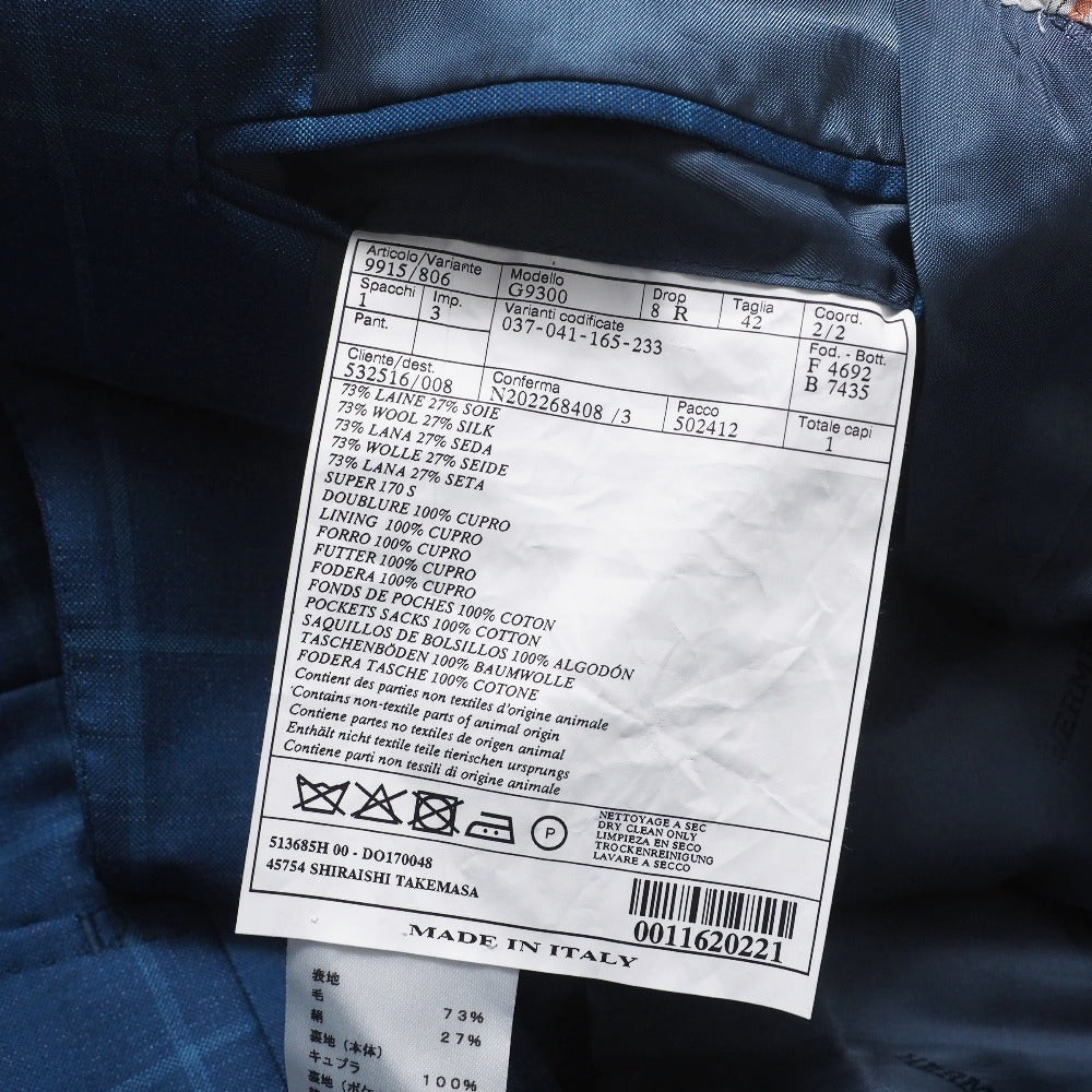 Hermes Suit G9300 73% Wool, 27% Silk Navy Mens 42