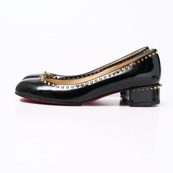 Christian Louboutin Pumps 3150759 Patent Leather Black Gold Women 35