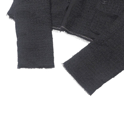 Chanel Jacket P29966 Tweed Black Cruise Women 36