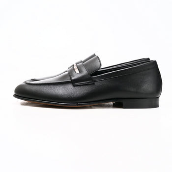 Louis Vuitton Loafers Leather Black Mens 7M