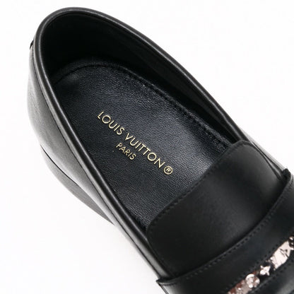 Louis Vuitton Loafers Leather Black Mens 7M