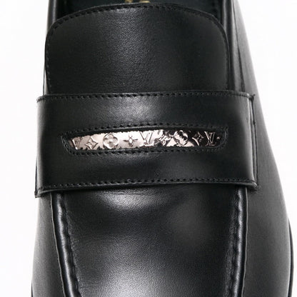 Louis Vuitton Loafers Leather Black Mens 7M