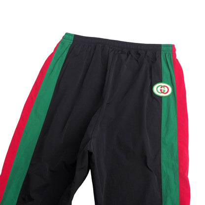 Gucci Pants 575549 Nylon Black Green Red Oversized Nylon Mens S