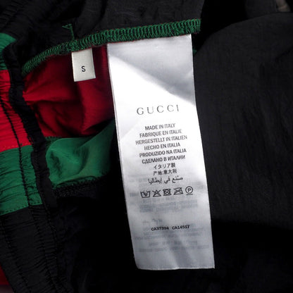 Gucci Pants 575549 Nylon Black Green Red Oversized Nylon Mens S