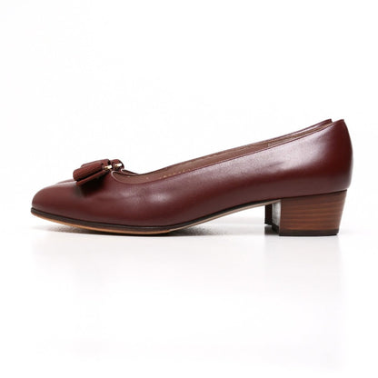 Salvatore Ferragamo Pumps Db98353 Leather Brown Gold Women 6C