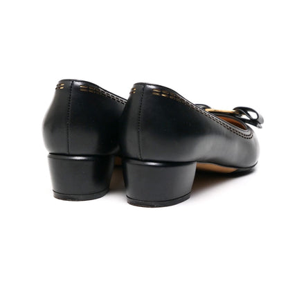 Salvatore Ferragamo Pumps 0630824 Leather Black Gold 5D
