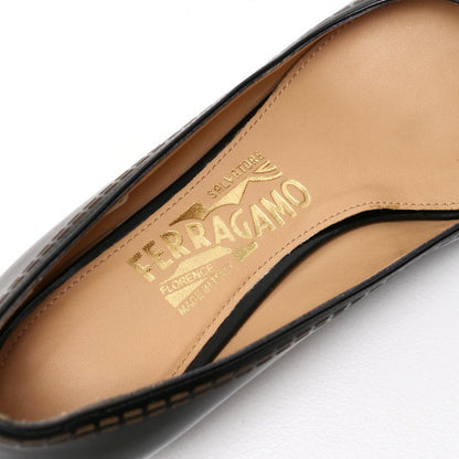 Salvatore Ferragamo Pumps 0630824 Leather Black Gold 5D