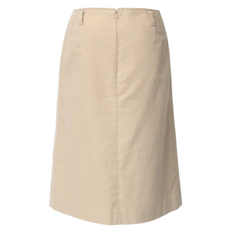 Burberry Suit Fc048-720-42/Fx086-720-42 Cotton Beige Women Jacket 42/Skirt 38