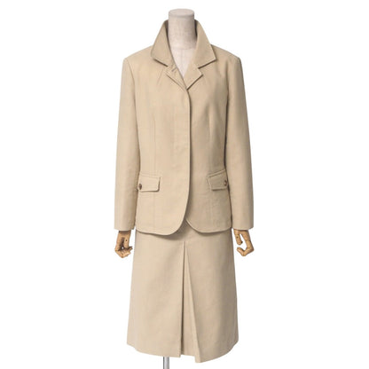 Burberry Suit Fc048-720-42/Fx086-720-42 Cotton Beige Women Jacket 42/Skirt 38