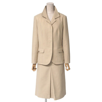 Burberry Suit Fc048-720-42/Fx086-720-42 Cotton Beige Women Jacket 42/Skirt 38