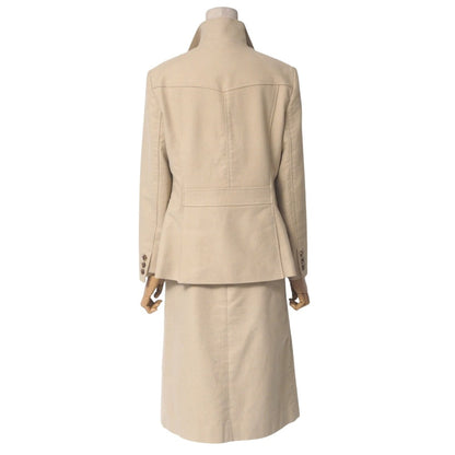 Burberry Suit Fc048-720-42/Fx086-720-42 Cotton Beige Women Jacket 42/Skirt 38