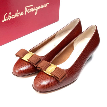 Salvatore Ferragamo Pumps Dr 24778 Leather Brown Women 6C