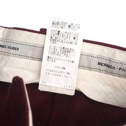Hermes Pants Hemp Linen Red Type Women 34