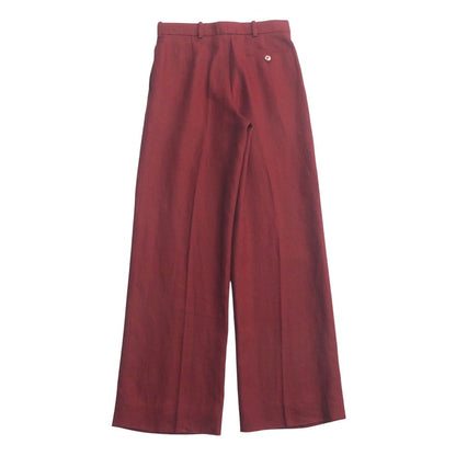 Hermes Pants Hemp Linen Red Type Women 34