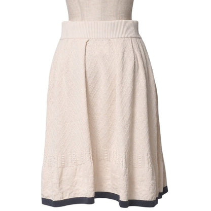Chanel Skirt P45307K04777 Cotton Beige Pink Women 40