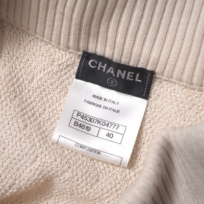 Chanel Skirt P45307K04777 Cotton Beige Pink Women 40