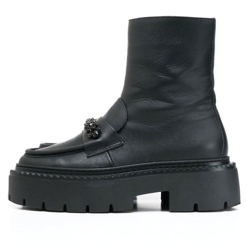 Jimmy Choo Boots Leather Black Type Bryer Women 40