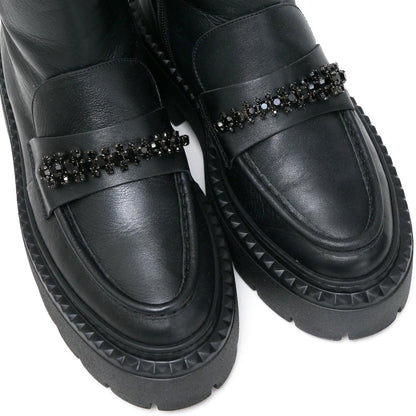Jimmy Choo Boots Leather Black Type Bryer Women 40