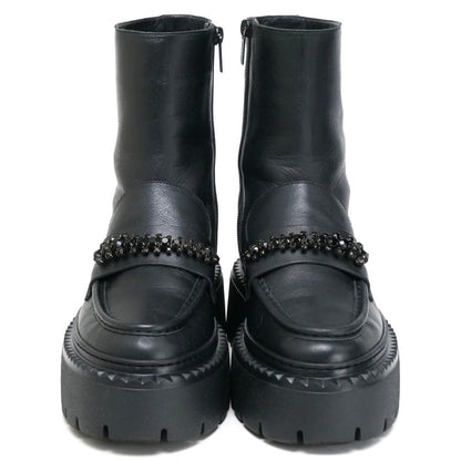Jimmy Choo Boots Leather Black Type Bryer Women 40