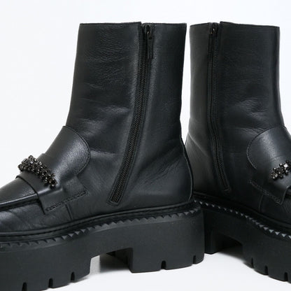 Jimmy Choo Boots Leather Black Type Bryer Women 40