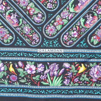 Hermes Scarf Silk Dark Navy Black Multicolor Women