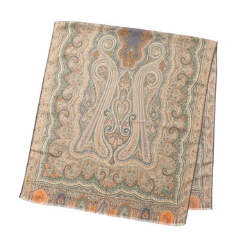 Etro Stall Wool 70% Silk 30% Green Beige Navy Brown Type Women