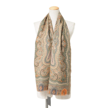 Etro Stall Wool 70% Silk 30% Green Beige Navy Brown Type Women