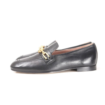 Max Mara Loafers Leather Black Gold Women 36