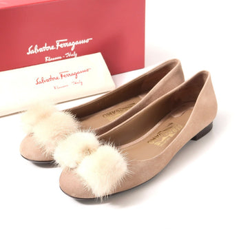 Salvatore Ferragamo Pumps Suede Beige Rf 59534 Women 8D