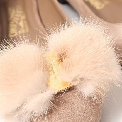 Salvatore Ferragamo Pumps Suede Beige Rf 59534 Women 8D
